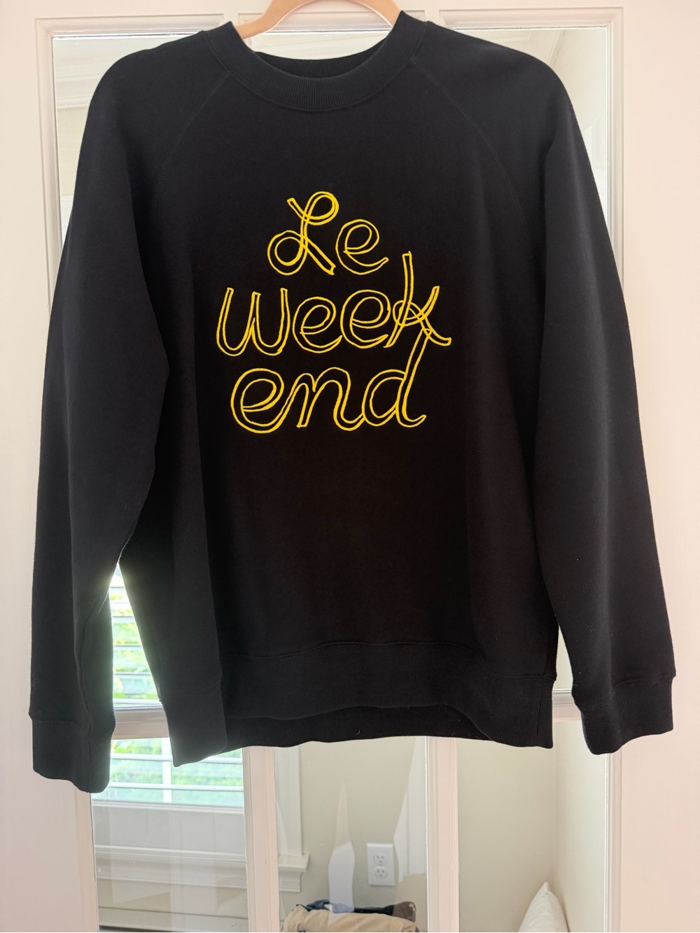 Clare V Black 'Le Weekend' Graphic Crewneck Sweater - never worn
